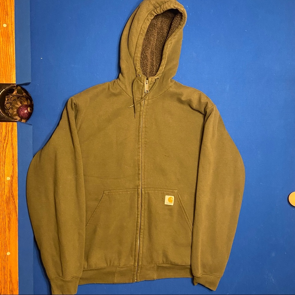 Carhartt hoodie olive green size Large